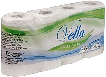 Toilet Paper, 64 Rolls, 3-Ply Cellulose, 150 Sheets per Roll, White - Image 7